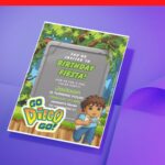 (Free Editable PDF) Jungle Go Diego Go Baby Shower Invitation Templates J