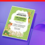 (Free Editable PDF) Beloved Peter Pan & Wendy Baby Shower Invitation Templates