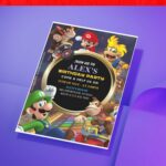 (Free Editable PDF) Epic Super Mario Kart Baby Shower Invitation Templates J