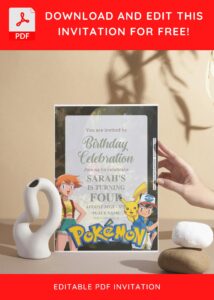 (Free Editable PDF) Catch-Worthy Pokemon Baby Shower Invitation Templates I