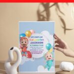 (Free Editable PDF) Wiggle & Giggle Cocomelon Baby Shower Invitation Templates I
