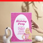 (Free Editable PDF) Gleaming Barbie Love Baby Shower Invitation Templates