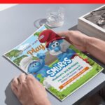 (Free Editable PDF) Smurf’s Up! Baby Shower Invitation Templates H