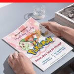 (Free Editable PDF) Pink Pokemon Fiesta Baby Shower Invitation Templates H