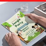 (Free Editable PDF) Mickey Mouse Safari Baby Shower Invitation Templates