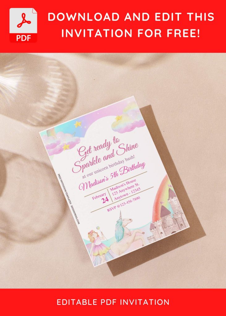 (Free Editable PDF) Whimsical Wonderland Baby Shower Invitation Templates G