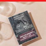 (Free Editable PDF) Jurassic Park Dominion Baby Shower Invitation Templates G
