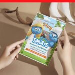 (Free Editable PDF) Smurf’s Up! Baby Shower Invitation Templates F