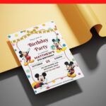 (Free Editable PDF) Lively Fun Mickey Mouse Baby Shower Invitation Templates