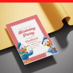 (Free Editable PDF) Cheerful Donald Duck Baby Shower Invitation Templates