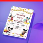 (Free Editable PDF) Lively Fun Mickey Mouse Baby Shower Invitation Templates D