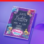 (Free Editable PDF) Sparkling Shimmer & Shine Baby Shower Invitation Templates D