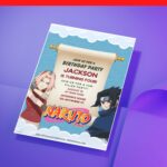 (Free Editable PDF) Awesome Naruto Shippuden Baby Shower Invitation Templates D