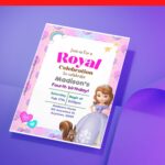 (Free Editable PDF) Royal Princess Sofia The First Baby Shower Invitation Templates D