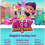 (Free Editable PDF) Joyful Abby Hatcher Baby Shower Invitation Templates B