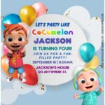 (Free Editable PDF) Wiggle & Giggle Cocomelon Baby Shower Invitation Templates C