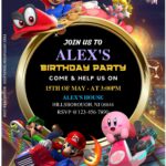 (Free Editable PDF) Epic Super Mario Kart Baby Shower Invitation Templates B