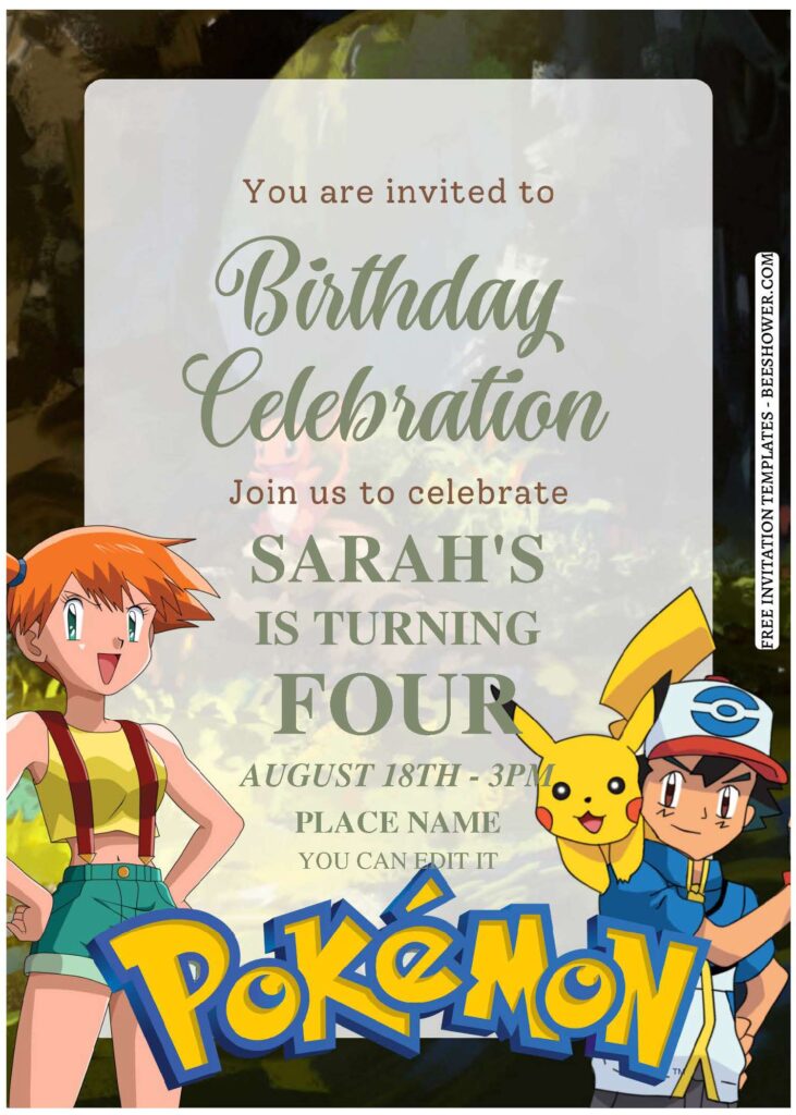 (Free Editable PDF) Catch-Worthy Pokemon Baby Shower Invitation Templates a