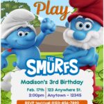 (Free Editable PDF) Smurf’s Up! Baby Shower Invitation Templates B