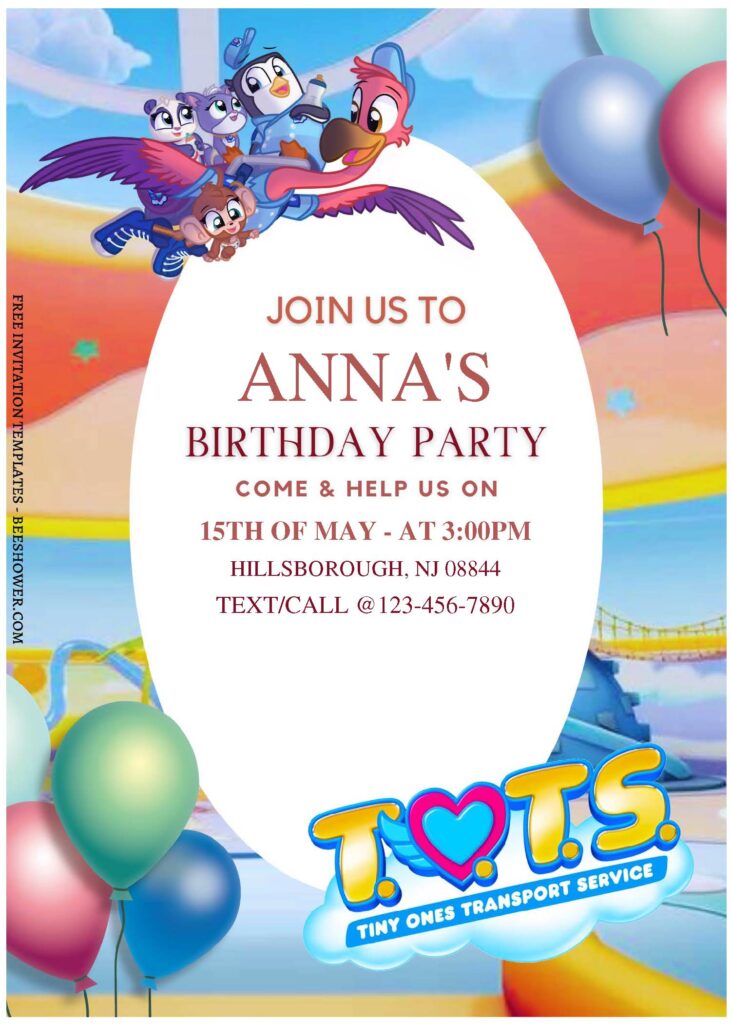 (Free Editable PDF) Lovely Tiny Ones Transport Services Baby Shower Invitation Templates A