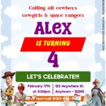 (Free Editable PDF) Charming Toy Story Baby Shower Invitation Templates A