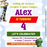 (Free Editable PDF) Charming Toy Story Baby Shower Invitation Templates C