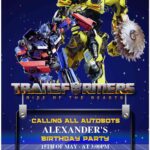 (Free Editable PDF) Gear Up Transformers Baby Shower Invitation Templates B