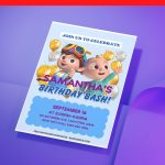 (Free Editable PDF) Cocomelon Joy Baby Shower Invitation Templates J