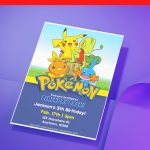 (Free Editable PDF)) Charming Pikachu & Friends Baby Shower Invitation Templates J