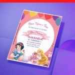 (Free Editable PDF) Cheerful Disney Princess Baby Shower Invitation Templates J