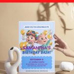 (Free Editable PDF) Cocomelon Joy Baby Shower Invitation Templates I