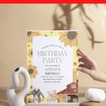 (Free Editable PDF) Sunflower Farm Baby Shower Invitation Templates I