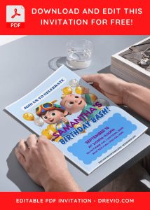 (Free Editable PDF) Cocomelon Joy Baby Shower Invitation Templates