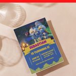 (Free Editable PDF) Smurfs Village Baby Shower Invitation Templates G