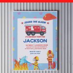 (Free Editable PDF) Cute Baby’s First Alarm Firefighter Baby Shower Invitation Templates D