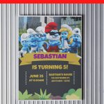 (Free Editable PDF) Smurfs Village Baby Shower Invitation Templates D