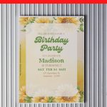 (Free Editable PDF) Sunflower Delights Baby Shower Invitation Templates D