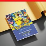 (Free Editable PDF)) Charming Pikachu & Friends Baby Shower Invitation Templates D