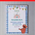 (Free Editable PDF) Sesame Street Birthday Carnival Invitation Templates D