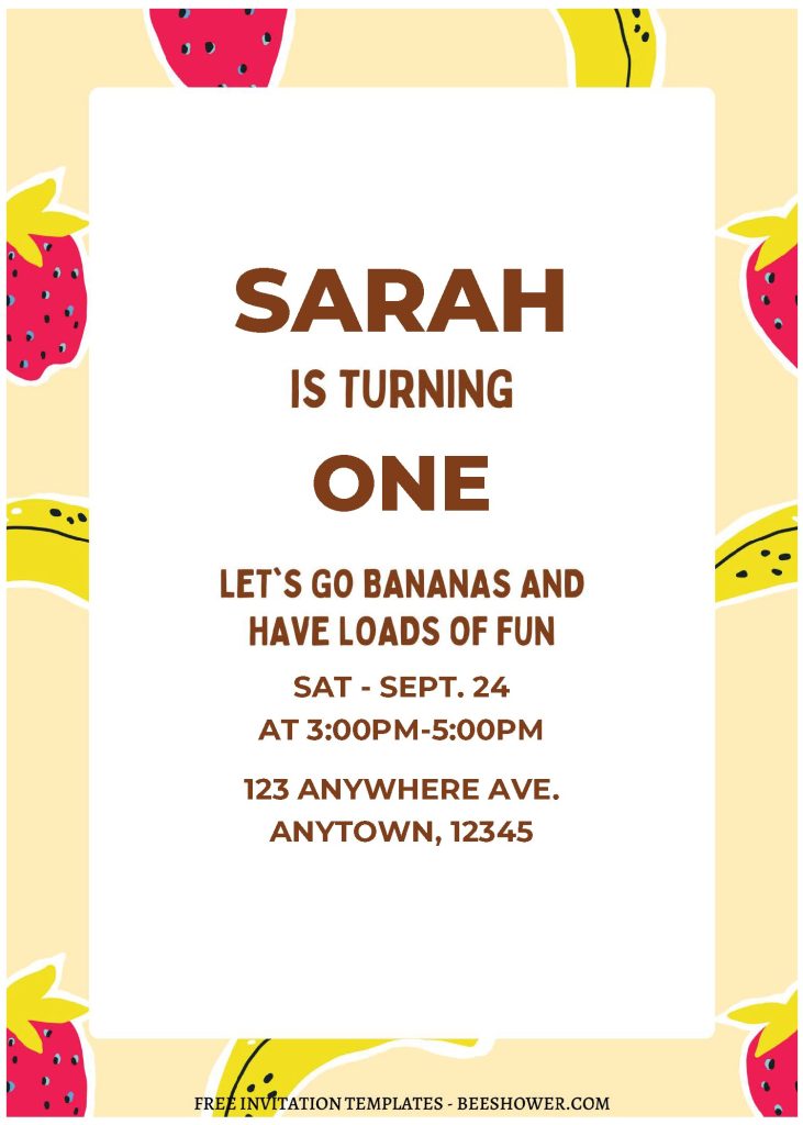 (Free Editable PDF) Go Bananas Baby Shower Invitation Templates A