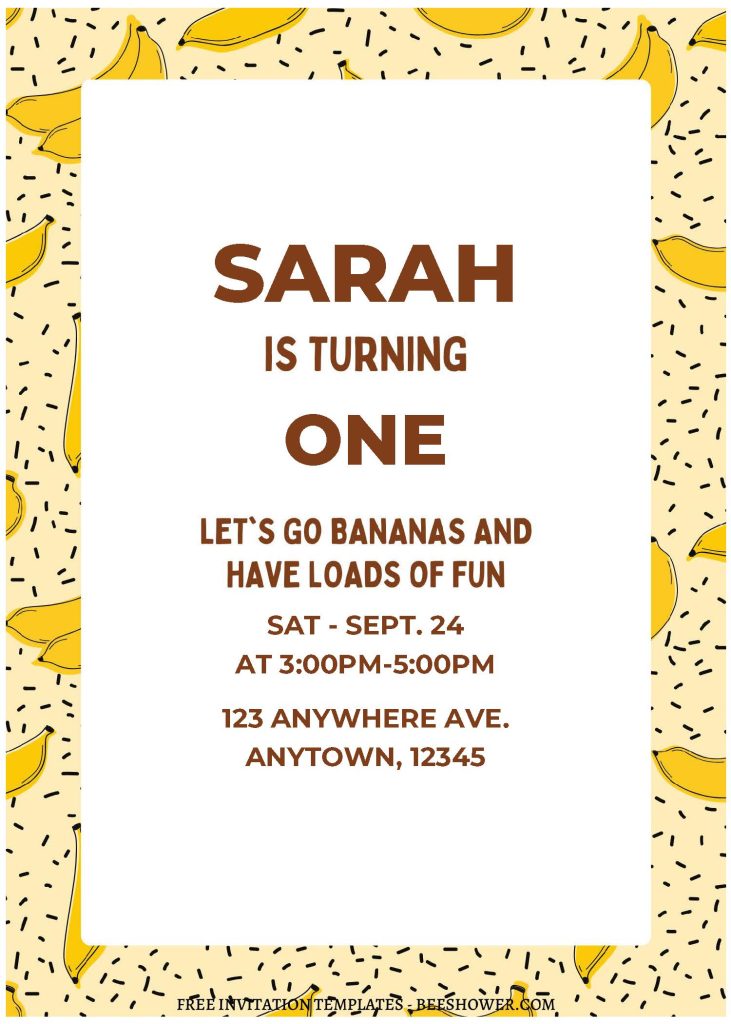 (Free Editable PDF) Go Bananas Baby Shower Invitation Templates C