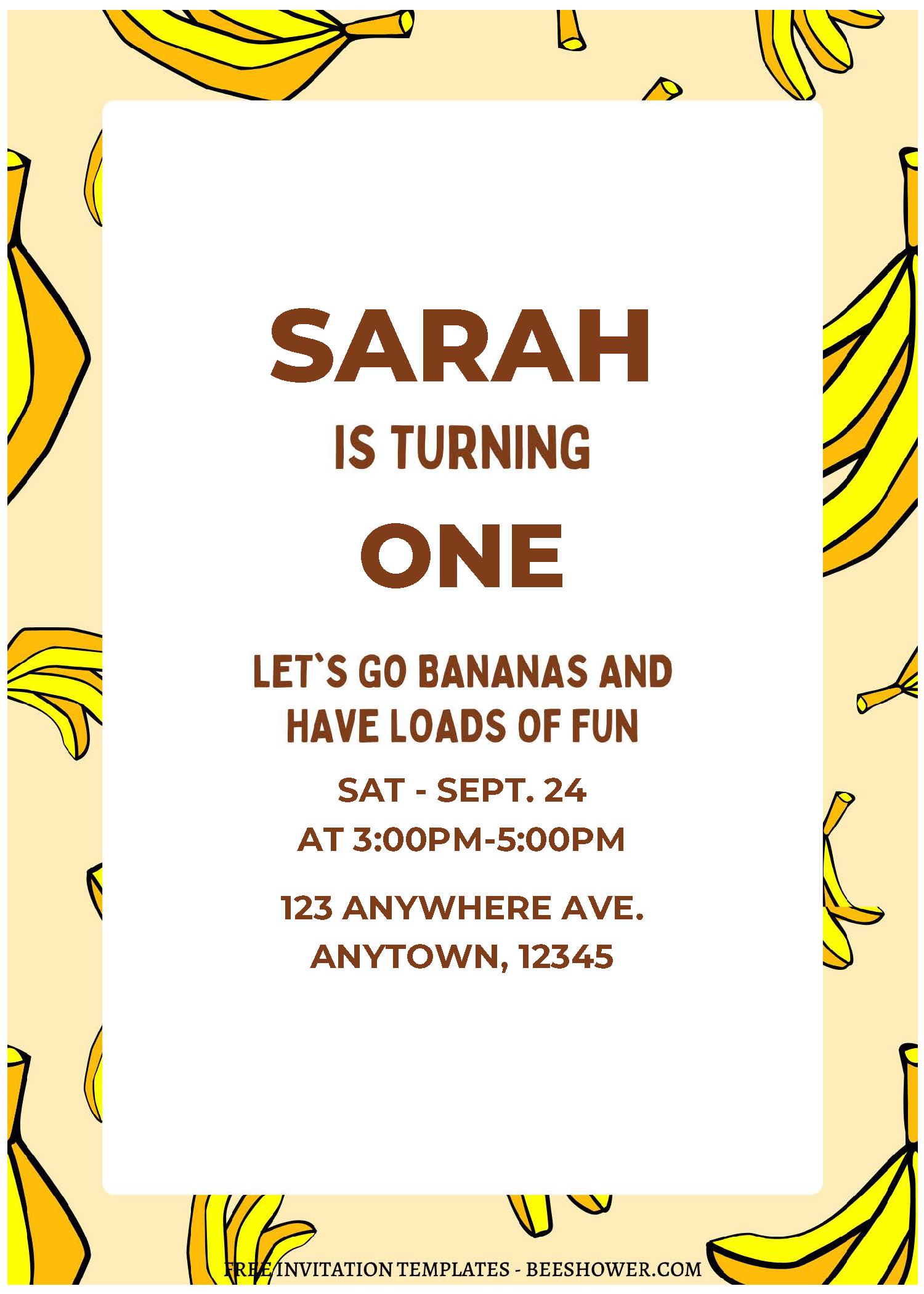 (Free Editable PDF) Go Bananas Baby Shower Invitation Templates C
