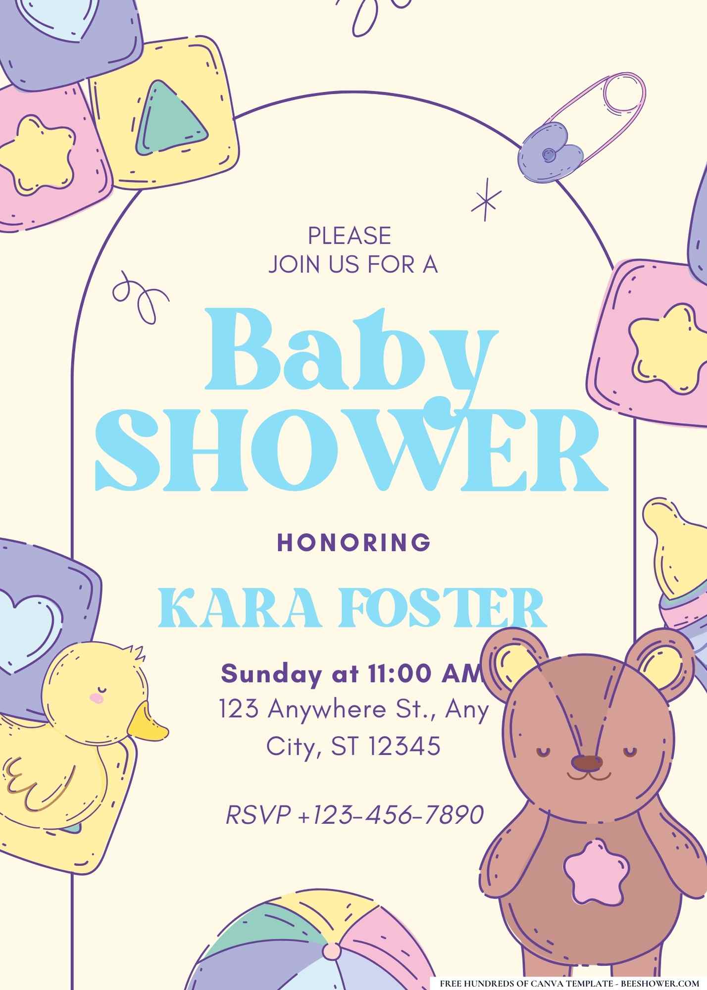 Baby Blocks Baby Shower Invitation
