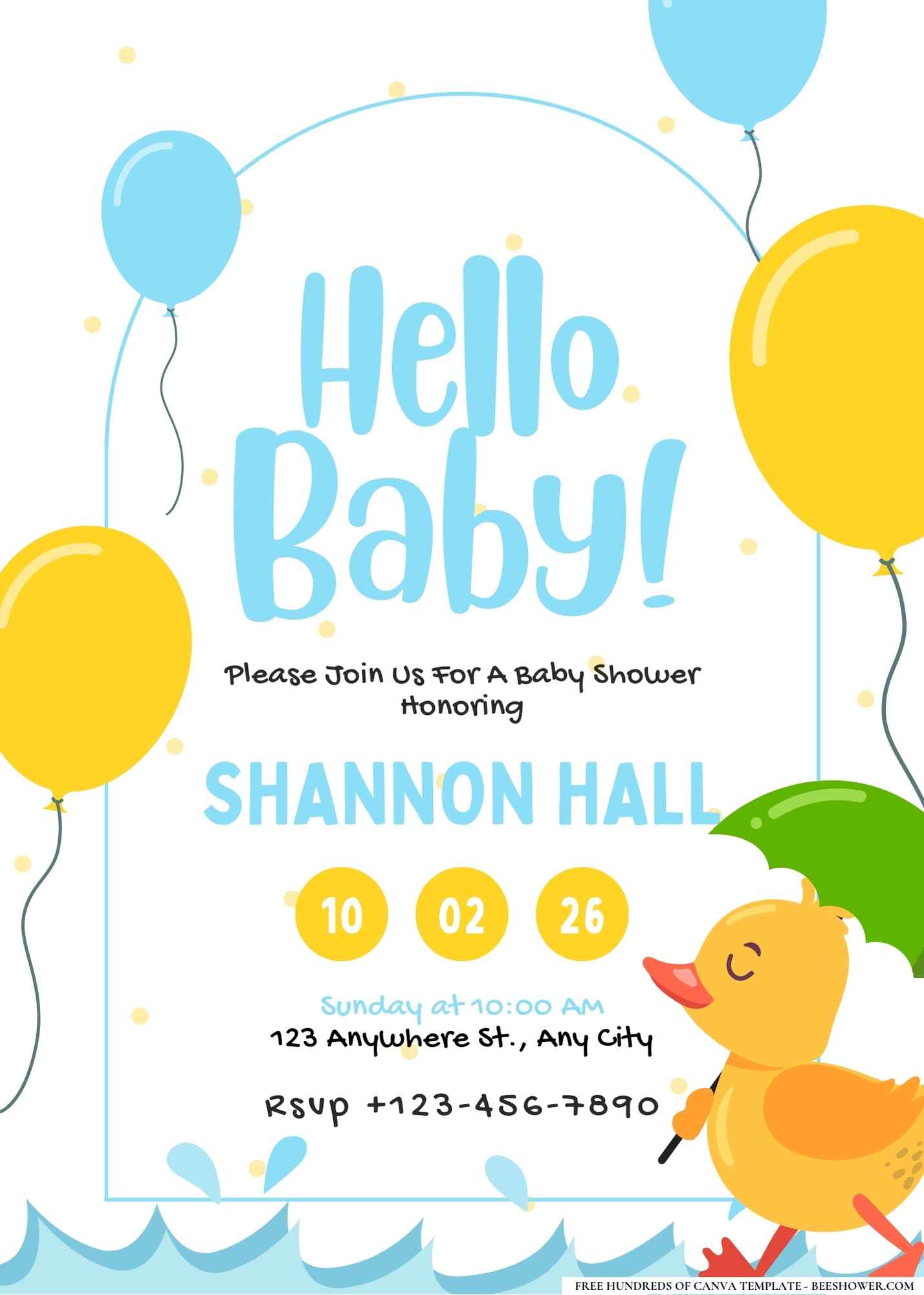 Baby Ducks Baby Shower Invitation
