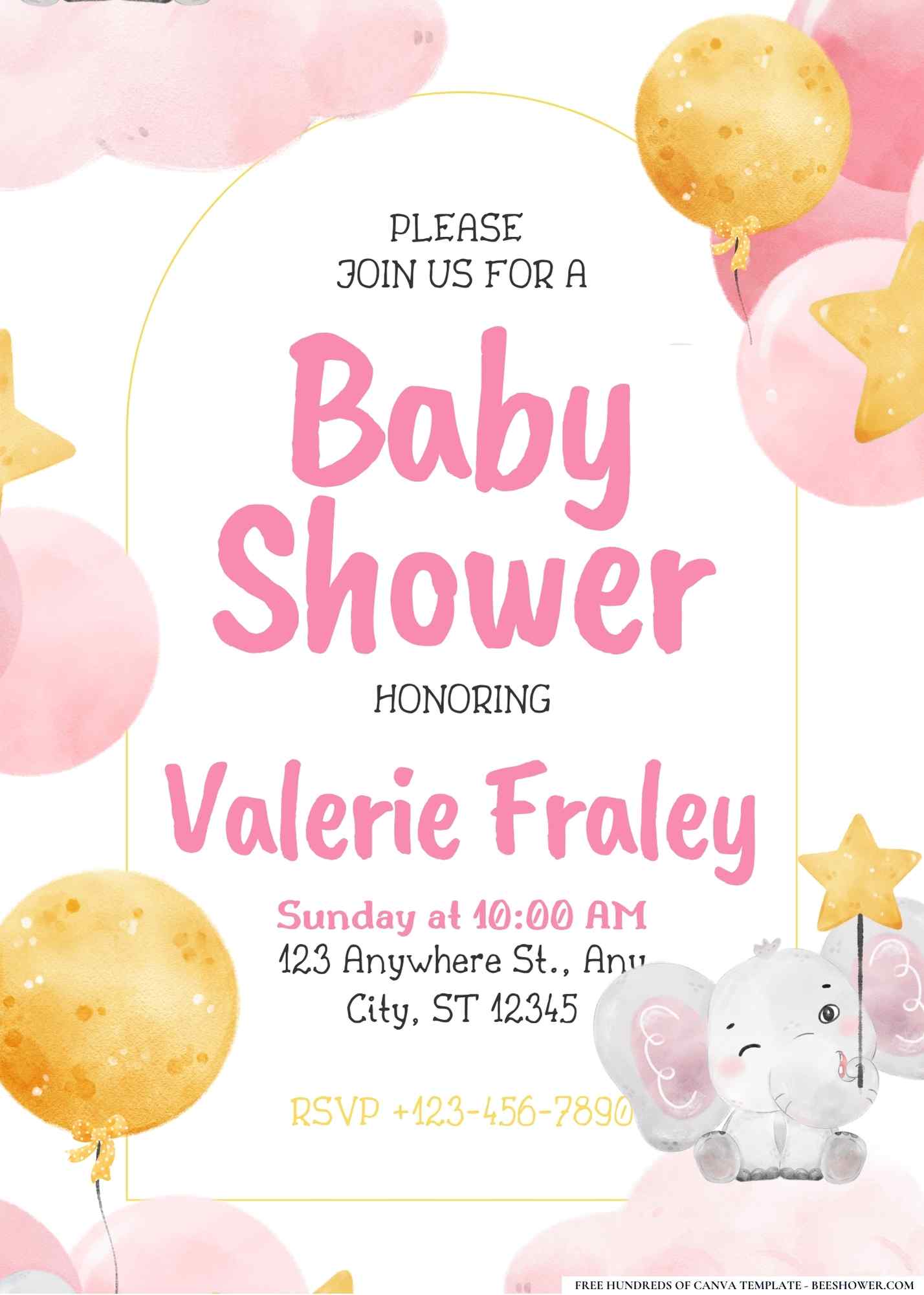 Baby Elephants Baby Shower Invitation