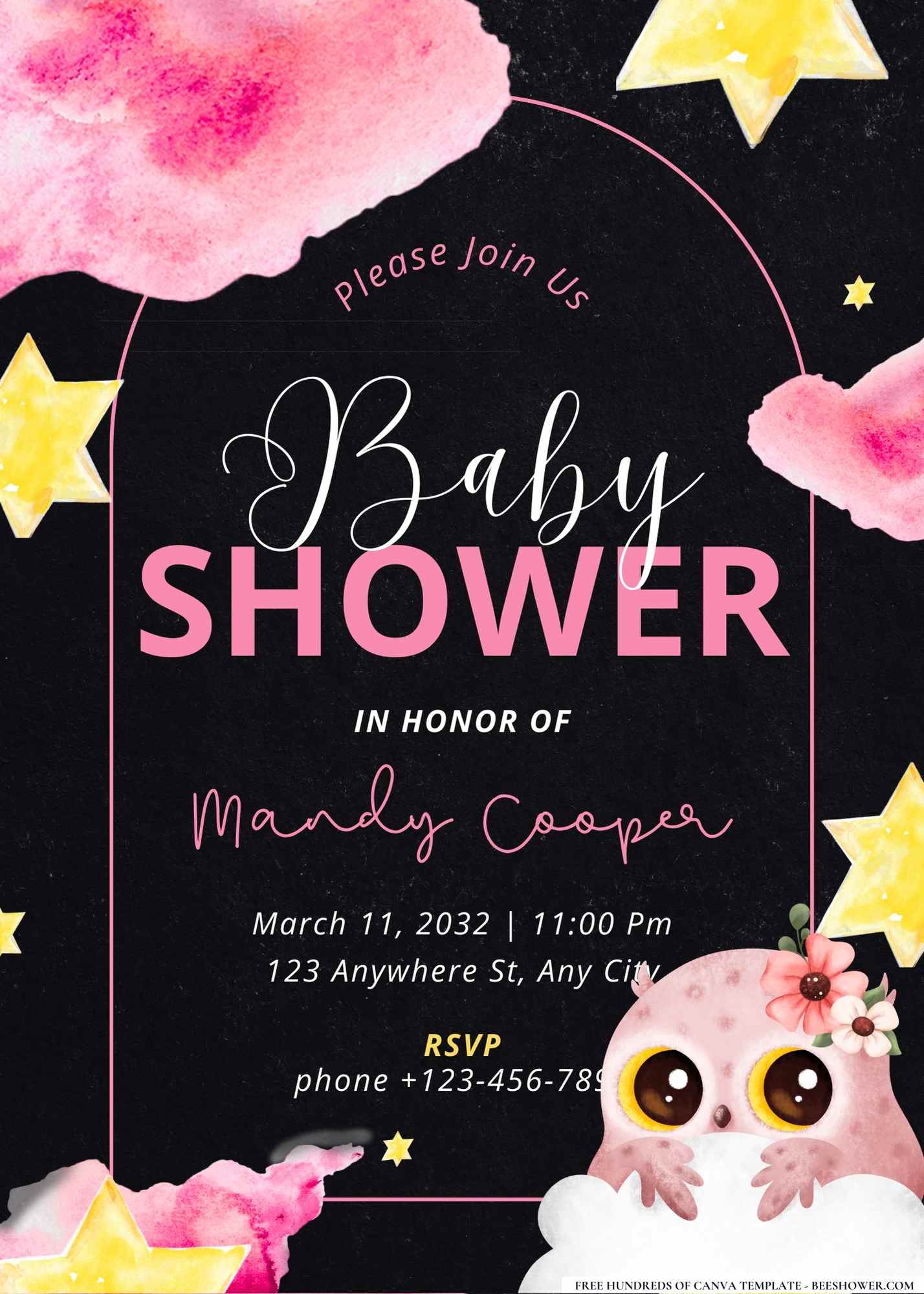 Baby Owls Baby Shower Invitation