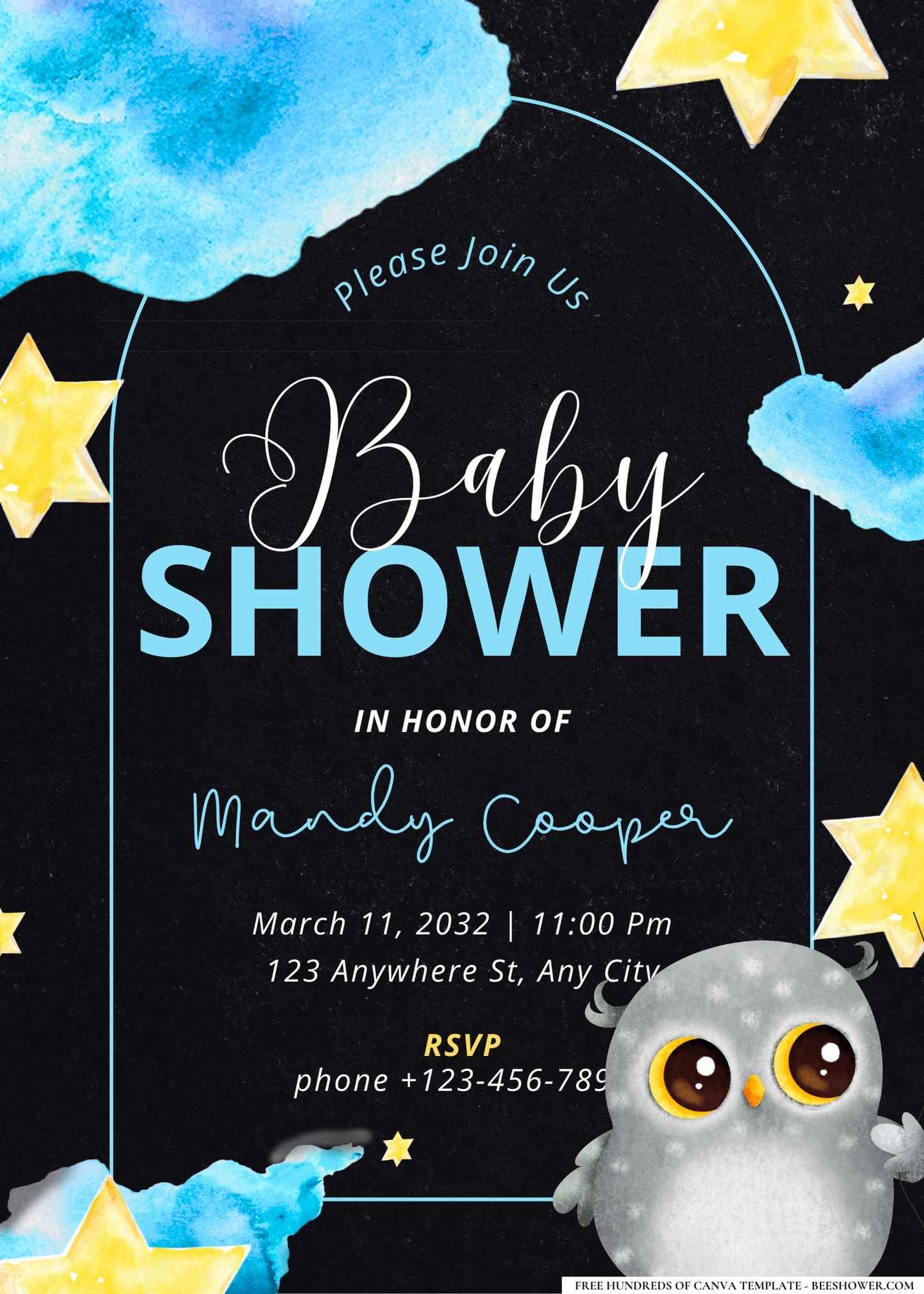 Baby Owls Baby Shower Invitation