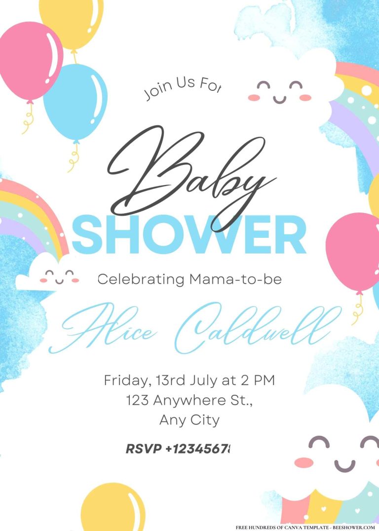 Download 16+ Baby Rainbows Baby Shower Invitation Templates | Beeshower