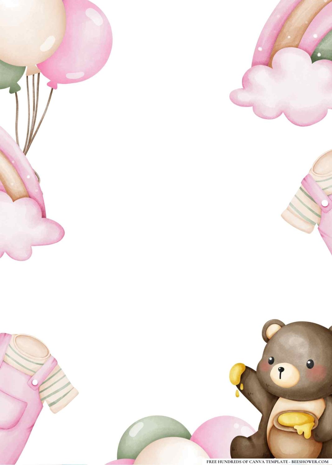 16+ Baby Teddy Bear Baby Shower Invitation Templates | Beeshower