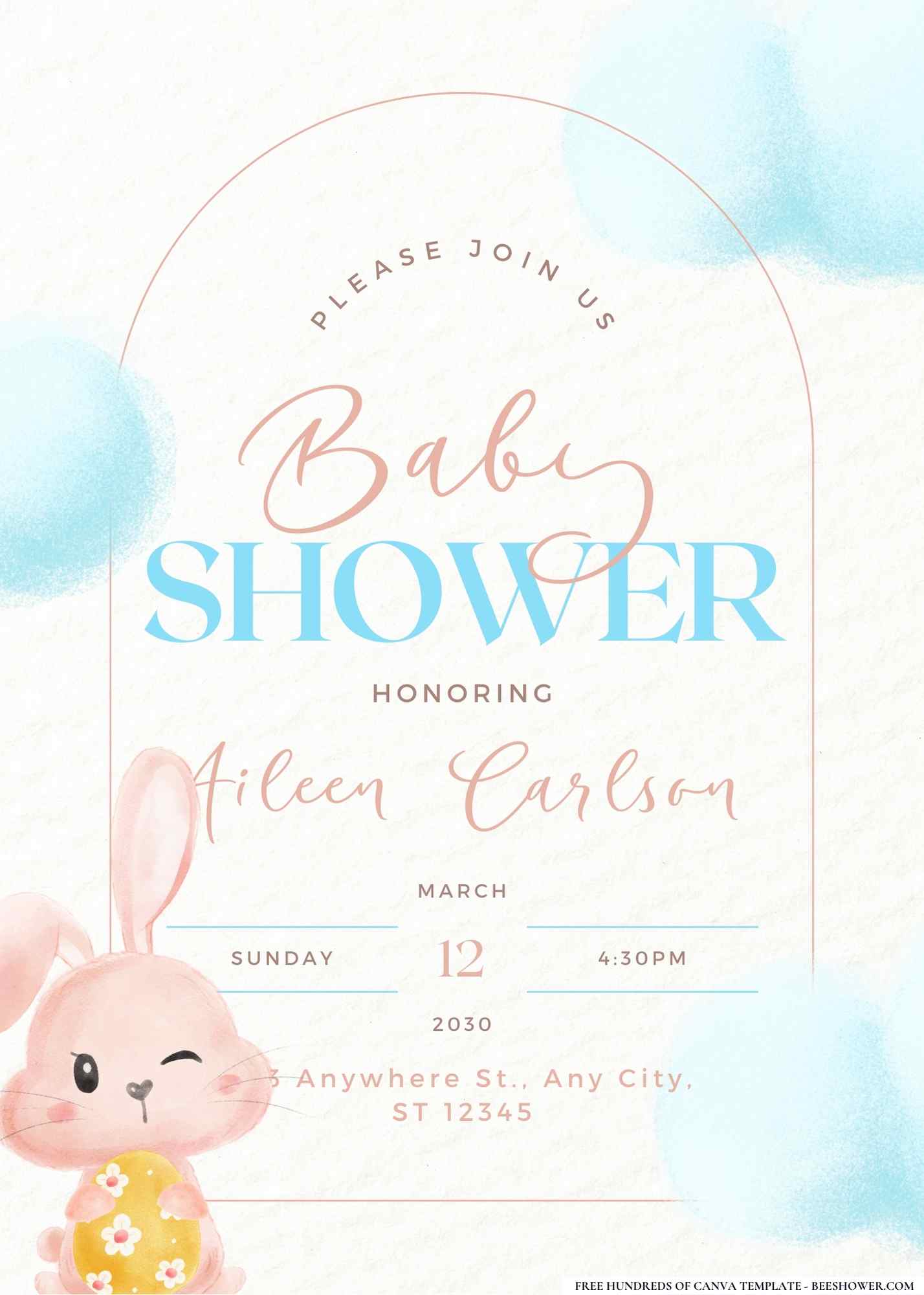 Bunnies Baby Shower Invitation